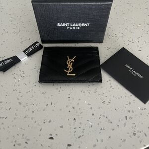 YSL Black and Gold Card Holder
